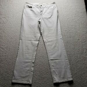 Jones New York Jeans Lexington Straight Jeans Womens 8 Short White Stretch Denim